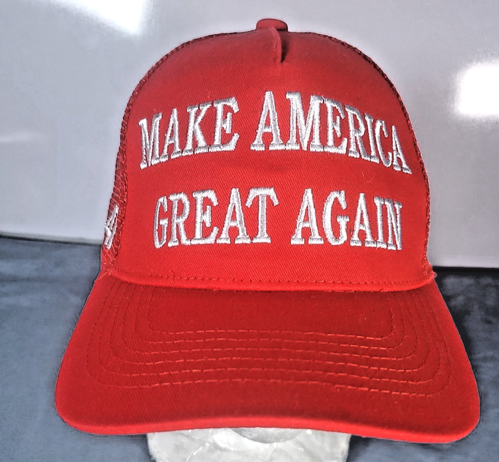 Aeonda Trump MAGA Hat Make America Great Again Red Mesh Trucker Cap 45 47 Flag